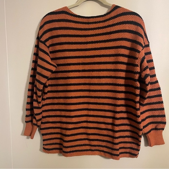 Kirundo Sweaters - Kirundo Cozy Striped Sweater in Rust and Black
